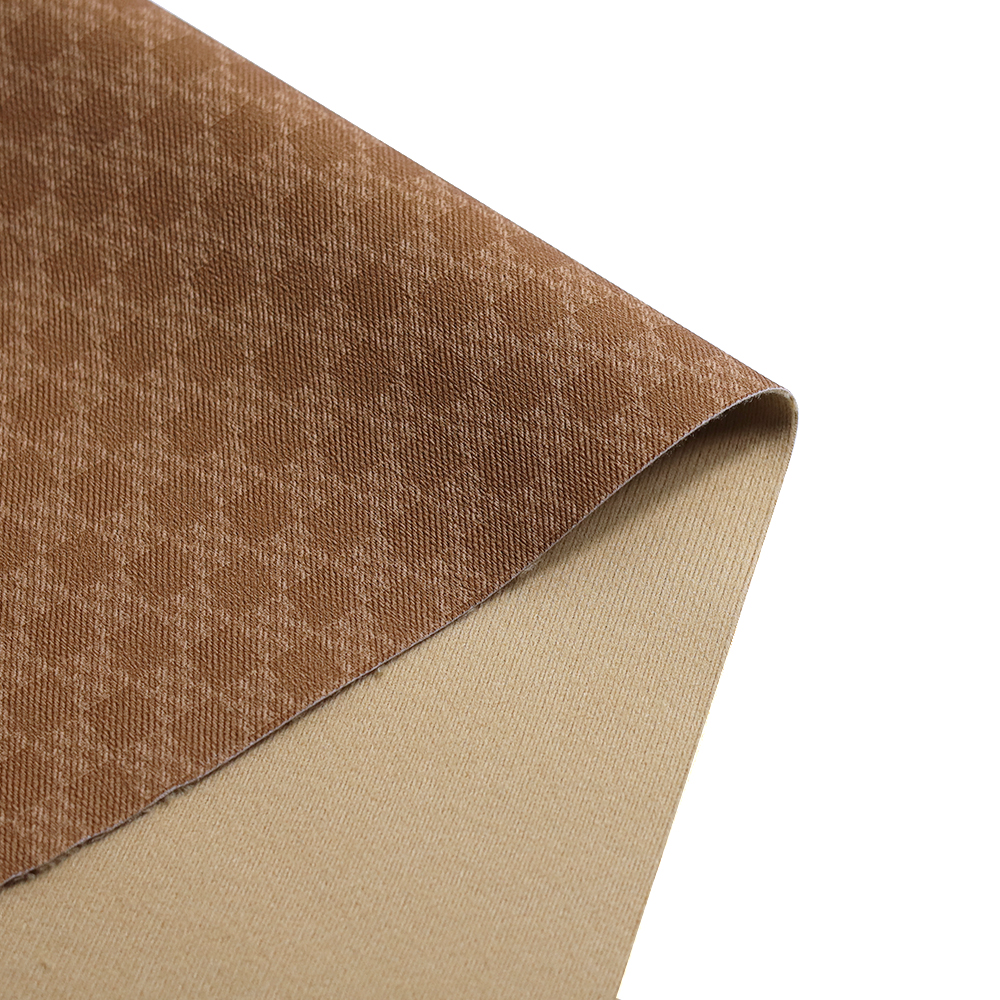 Checkered Pattern Fabric Cotton-Like Texture Durable PU Synthetic Leather Waterproof Abrasion-Resistant Anti-Mildew Bags