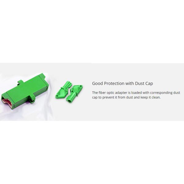 Fiber Optic Adapter E2000 APC To E2000 APC Simplex Coupler With Flange Plastic