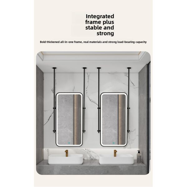 Custom Creative Rectangle Stainless Steel Hanging Rod Modern Touch Switch Smart Hotel Homestay Ceiling Decoration Modern
