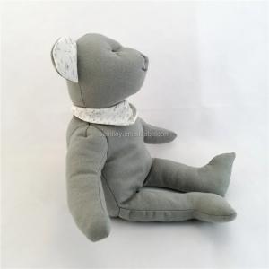 China 100% Cotton Soft Plush Toy 23cm Organic Soft Grey Bear Toy Earth Friendly on sale