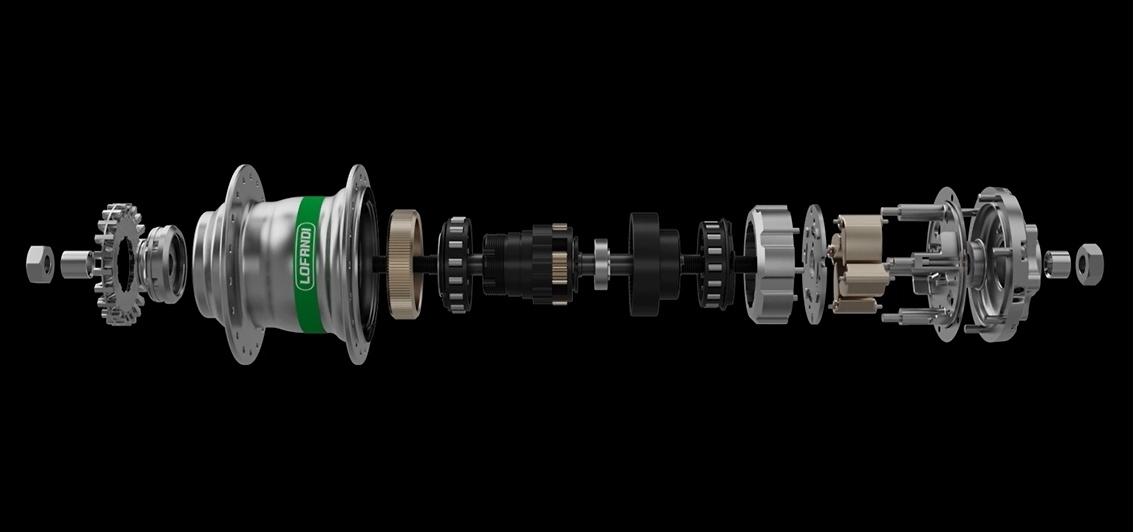 LG-N7003-2G Automatic 2-Speed Drum Brake Lock Hub For Shared E-Bikes