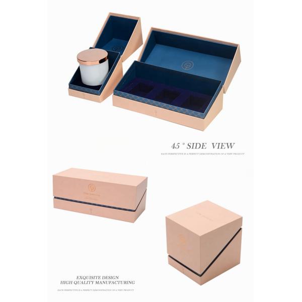 Custom Luxury Pink Rigid Paper Candle Packaging Boxes With Insert