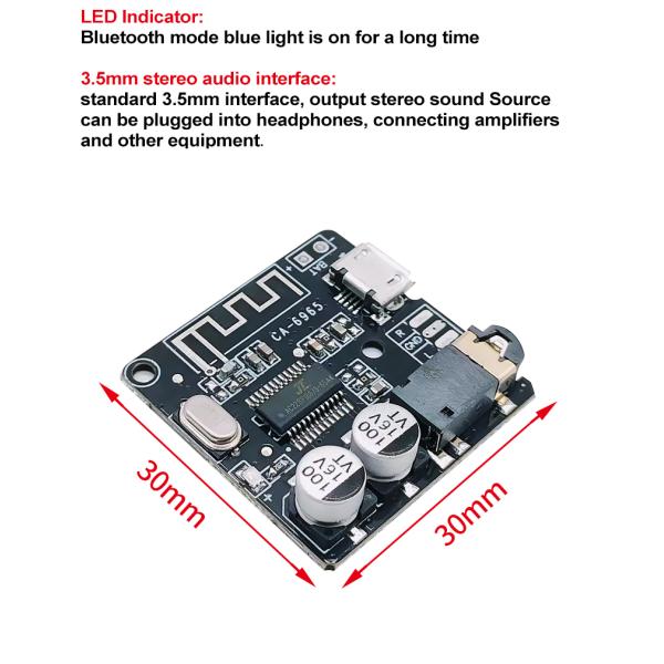 2 Channels 5V BT5.0 Audio Receiver Board for Wireless Stereo Music Module