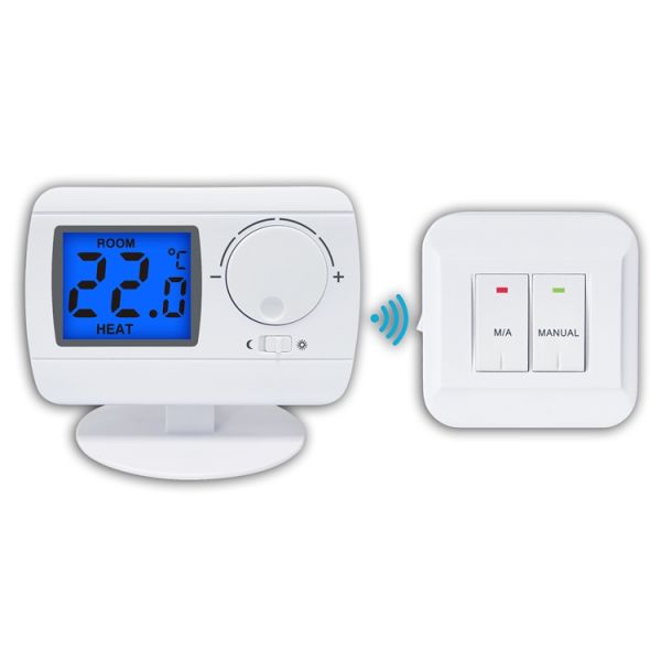 White Customized Automatic Non-programmable Wireless RF Thermostat Durable Temperature Regulation Solution Ideal for HVAC Systems and Equipment