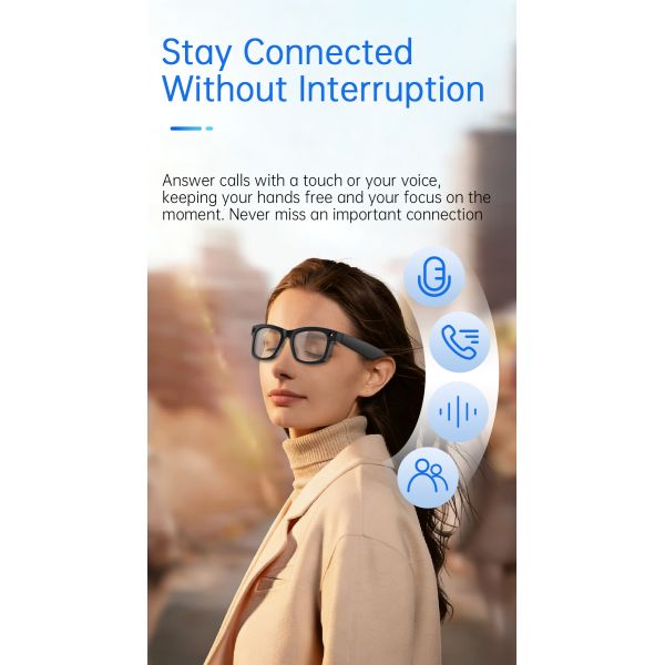 2026 S2 Max Smart AI Glasses With 8 Megapixel Camera Stabilization