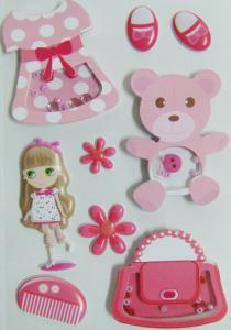 China Paper + PVC Puffy Cute Vintage Toy Stickers For Birthday Gift Eco Friendly on sale