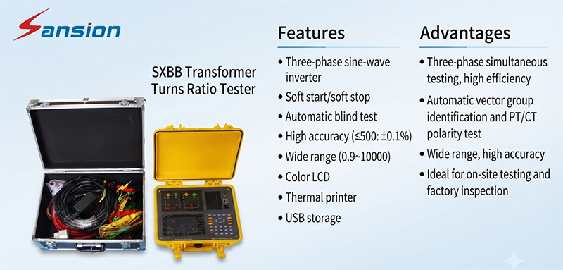 Digital Transformer TTR Tester with Automatic Calculation High Voltage Transformer Testing Equipment for Ratio and Phase Verification