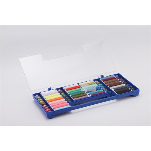 Sewing Thread Box Kit storage 64 Colors Polyester 32 PCS Sewing Thread Spools and 32 PCS Prewound Bobbins Color