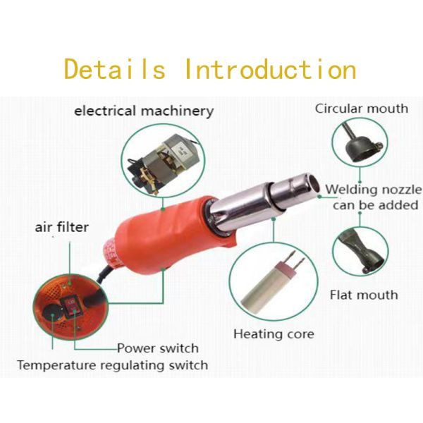 2000w Fast Heating Variable Temperature Adjustable Two Air Flow Speed Heat Gun Hot Air Gun