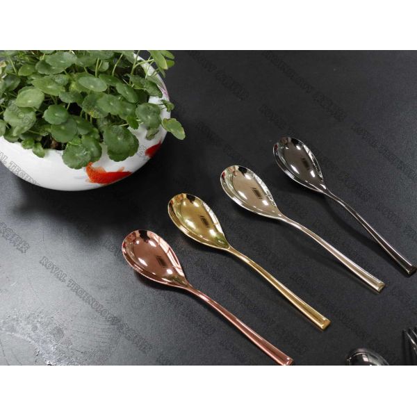 Stainless Steel Flatware PVD Coating Service , Cathodic Arc Plating Rose Gold , Copper Colors