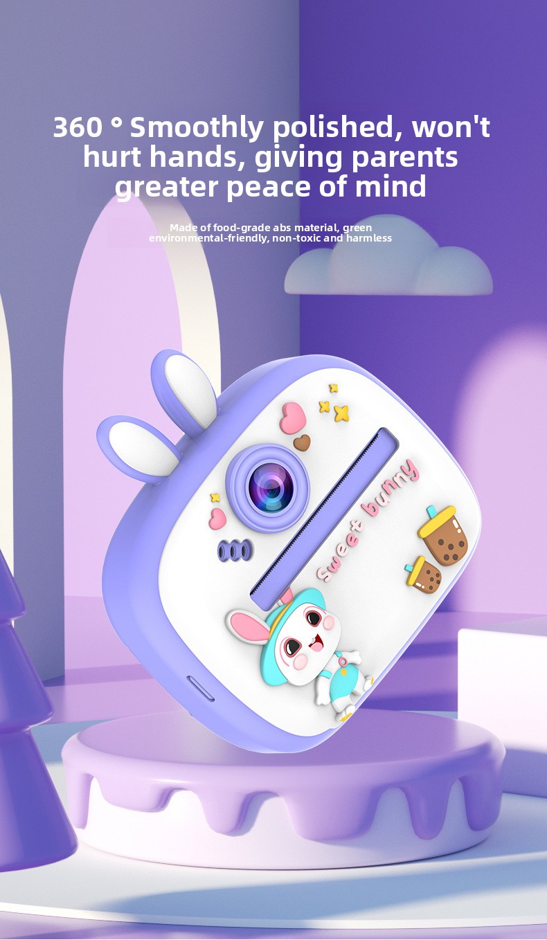 New Multi-Function HD Dual Lens Kids Digital Camera with Instant Shooting Function, Supports Photo & Video Recording, 1080P