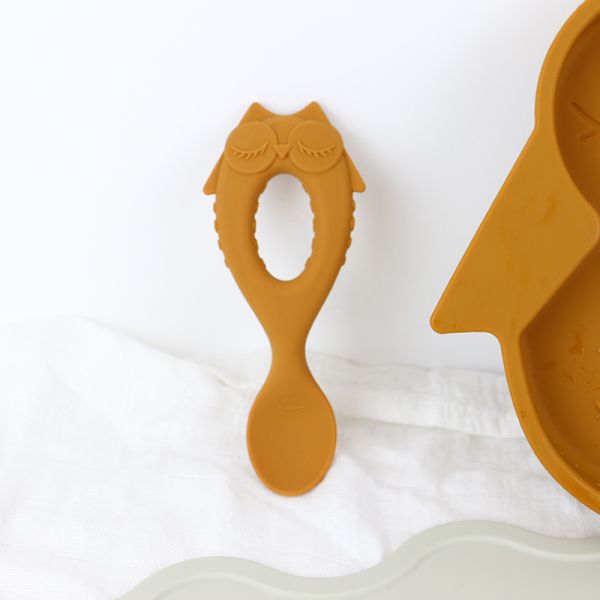 Brown Owl Style Silicone Suction Plate For Toddler Kids Multi Functional