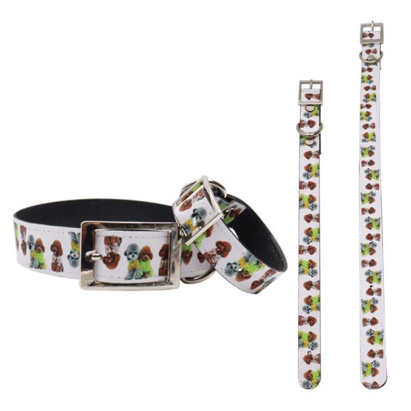 PU Leather Sublimation Dog Collar Blanks With Adjustable Quick Release Buckle For Puppy Personalized Pet Collar