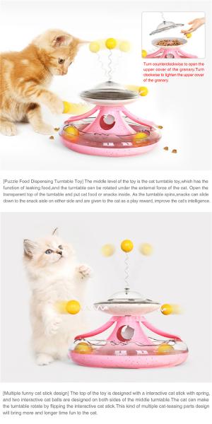 Wholesale Cat Turntable Track Ball Windmill Leaking Food Cat Toy Funny Cat Stick