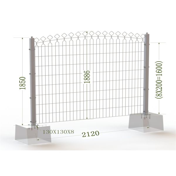 1850mm Twin wire Fence Panels