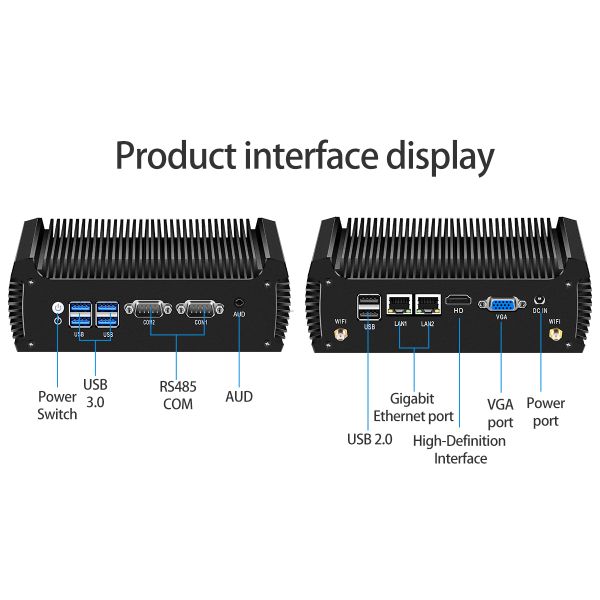 Intel Core i5 7200U Mini PC With 2 LAN 2 COM Fanless Industrial PC