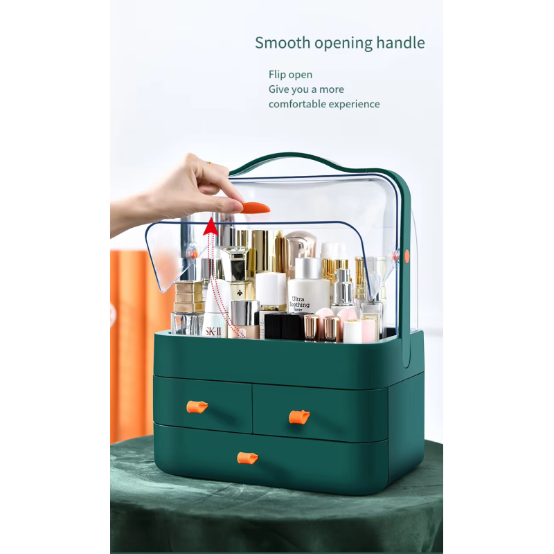 Advanced Beautiful Desktop Dust-proof Partition Classification Storage Container Large Capacity Cosmetics Jewelry Storage Box