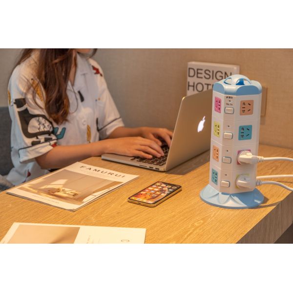 T4 Vertical Extension Portable Power Socket Hot Surge Protector