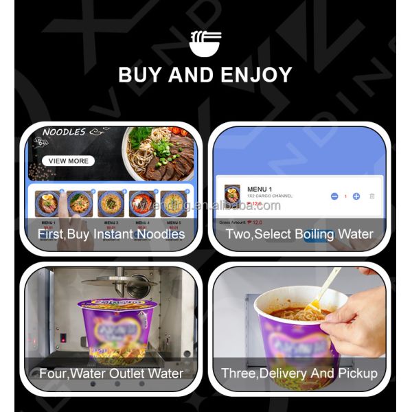 Popular Sell 55 Inch Touch Screen Self Automatic Instant Noodle Hot Water Ramen Vending Machine Hot Food