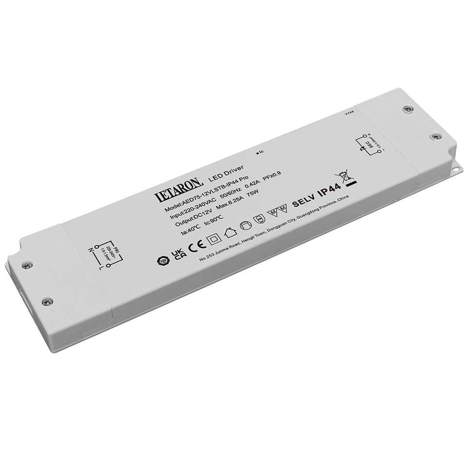 75W 12V 24V Super Slim High Efficiency IP44 LED Driver for LED Strip Light