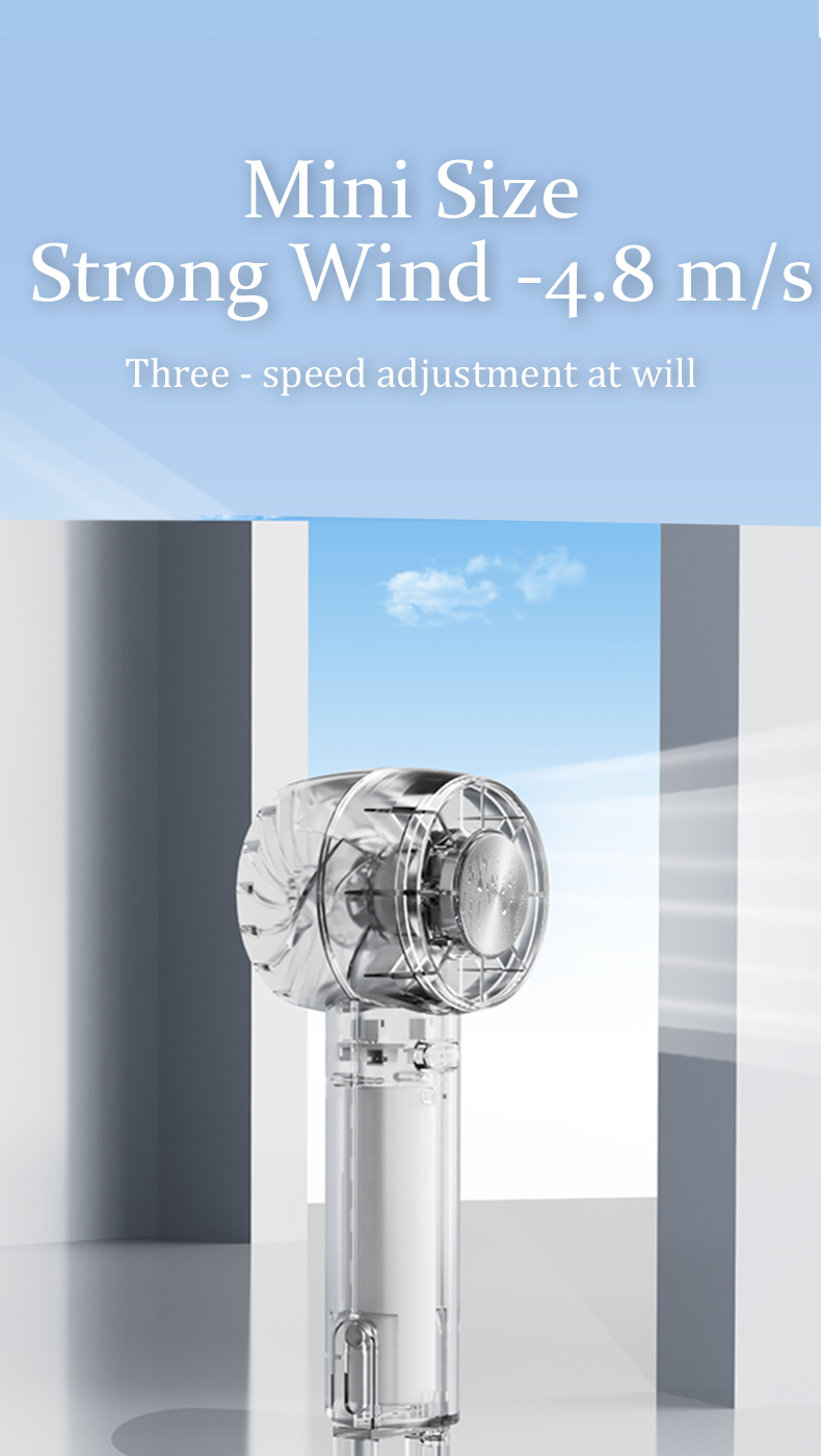 Wholesale Factory Custom Logo 2 Models (Cooling/Regular) Crystal Clear PC Cold Portable Fan with Optional Cooling Function