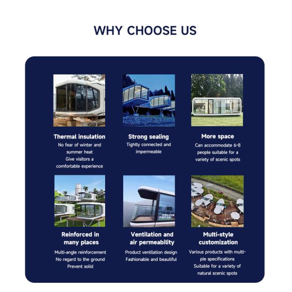 Customized Size Multi-function Intelligent Voice Control Capsule Hotel Tiny Space House for Smart Living