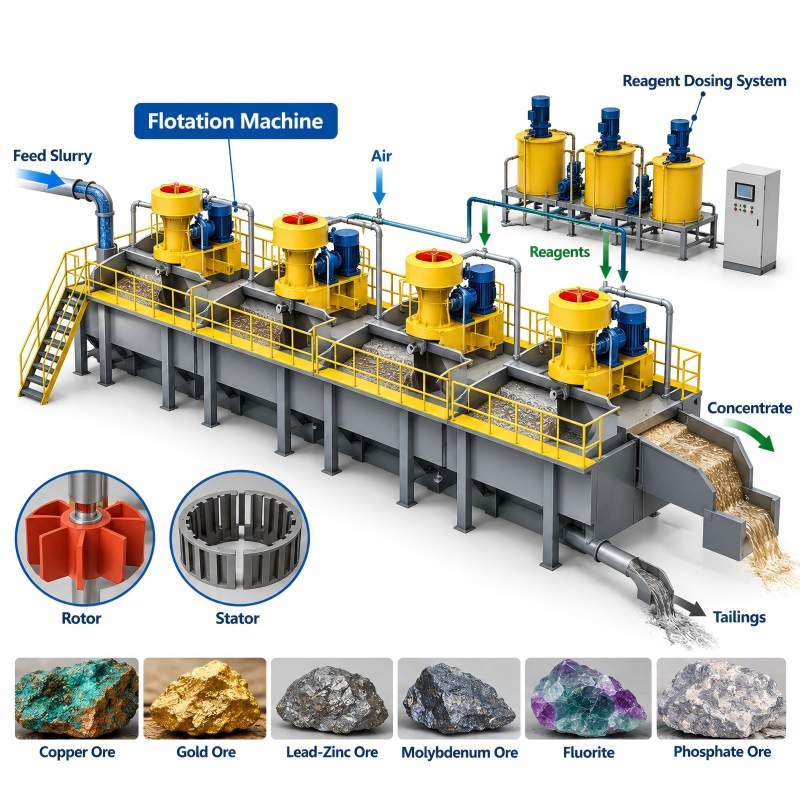 Continuous Operation Mining Flotation Cell For Mineral Processing And Ore Beneficiation