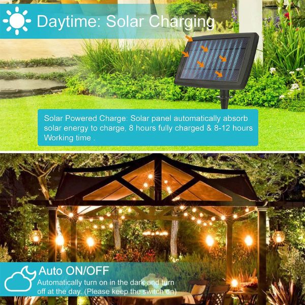 IP65 Hanging Bulb Lights Outdoor 27FT Waterproof Diamond Shaped String Light