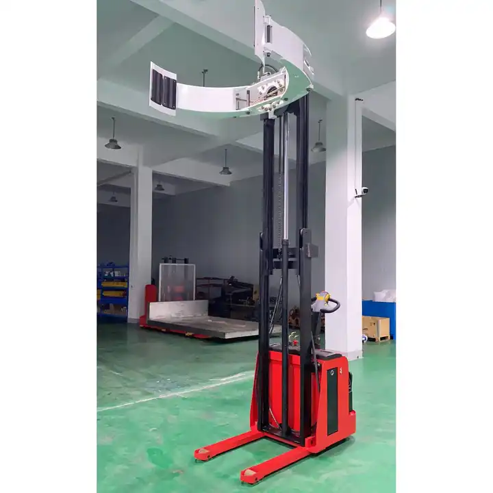 Full Electric Rotating Roller Clamp Paper Roll Stacker 1000kg 1.6m Automatic Lift