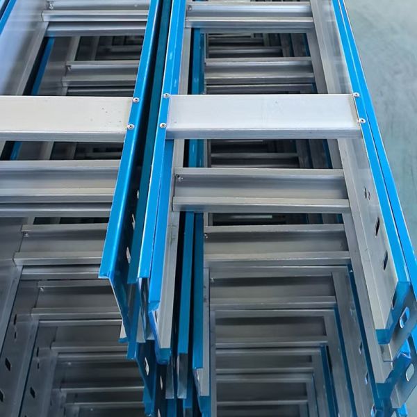 24" Solid Bottom Cable Tray Aluminum Ladder Overhead Raceway OEM