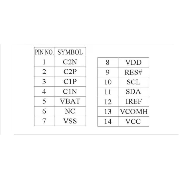 0.71 Inch PMOLED Display Module , 48x64 Resolution, 14 Pins IIC Interface , Driving IC SSD1306