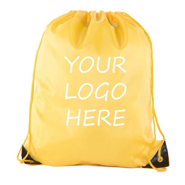 Eco-friendly Polyester Laundry Nylon Drawstring Backpack Bag for Festival School Stadium Entry with Zipper Mesh Pocket