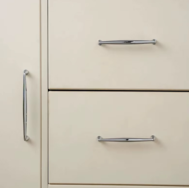 Solid Chrome-plated Silver Brass Handles Kitchen Cabinet Pulls Bedroom Wardrobe Drawer Knobs Furniture Bronze Handle