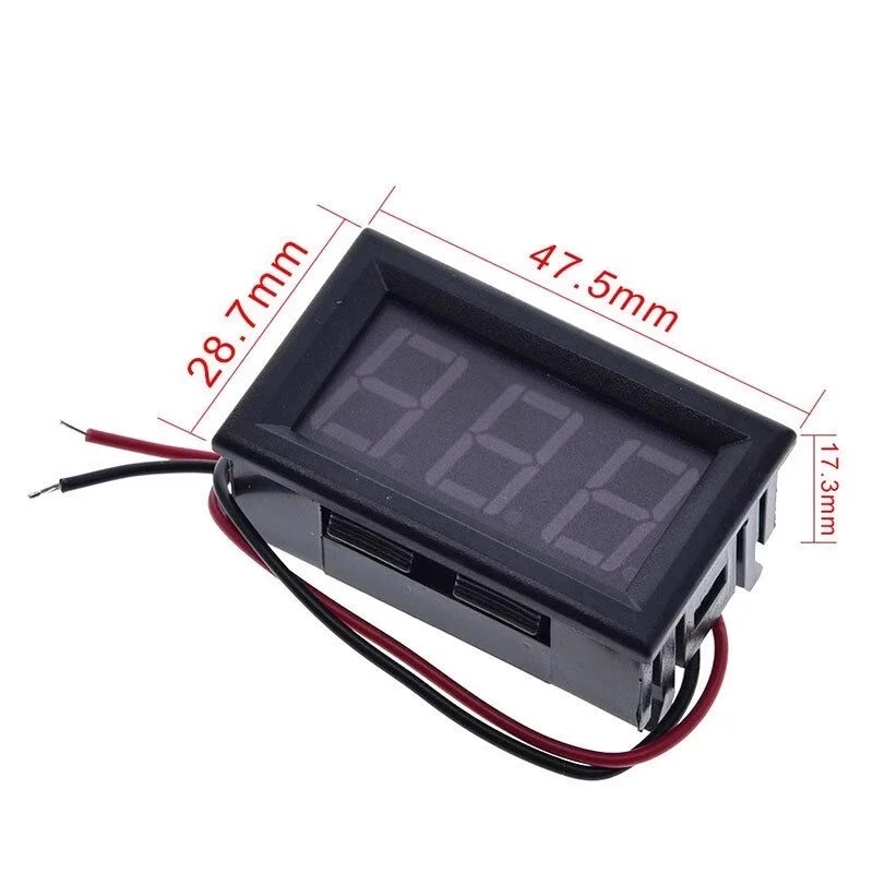 0.56\" Mini LED Display Panel Red Green Blue Voltmeter 4.5V-30V DC Range Two-Wire Connection 22mm Mounting Electronic Components