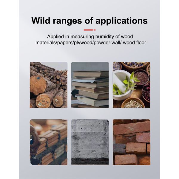 Hand-held Wood Paper Wall Moisture Tester 4 type measurement mode MAX MIN value test Data Hold function