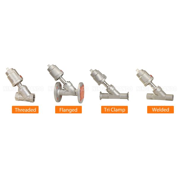 1/2'' DN15 PN16 Thread Pneumatic Angle Seat Valve Single Acting Normally Closed 0