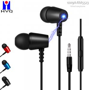 Quality Round Cable Metal Wired Earphones 10mw Noise Cancelling Earbuds For Iphone for sale
