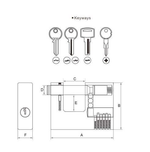High Security Padlock Rectangular Iron Padlock Secure Padlock with Pin Tumbler Locking Mechanism