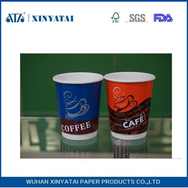 Custom Disposable Coffee Cups PE Coating Paper Offset Flexo Printing
