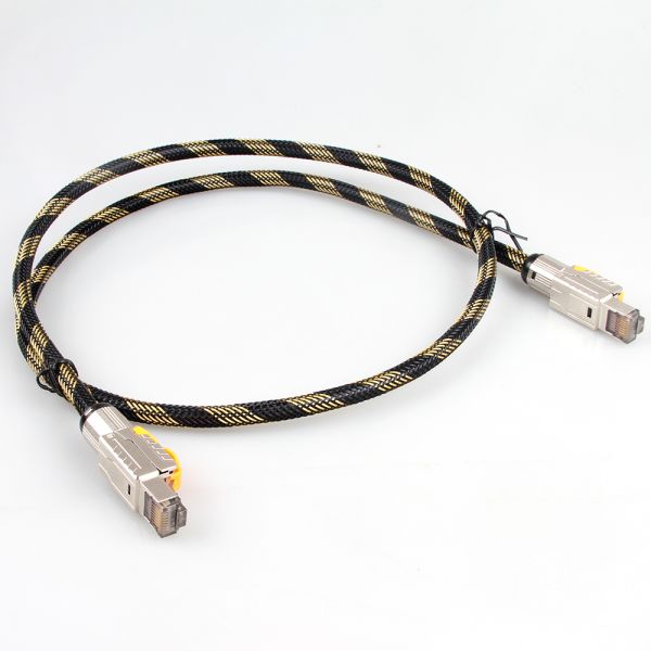 Double Shielded Solid Cat 8 Ethernet Cord , S/FTP 22AWG 40 Gigabit Network Cable