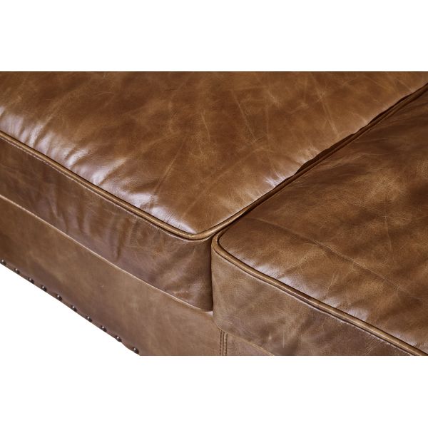 Solid Wood Legs Supper Soft Leather Sofa High Density Foam / Sponge S Shape Spring