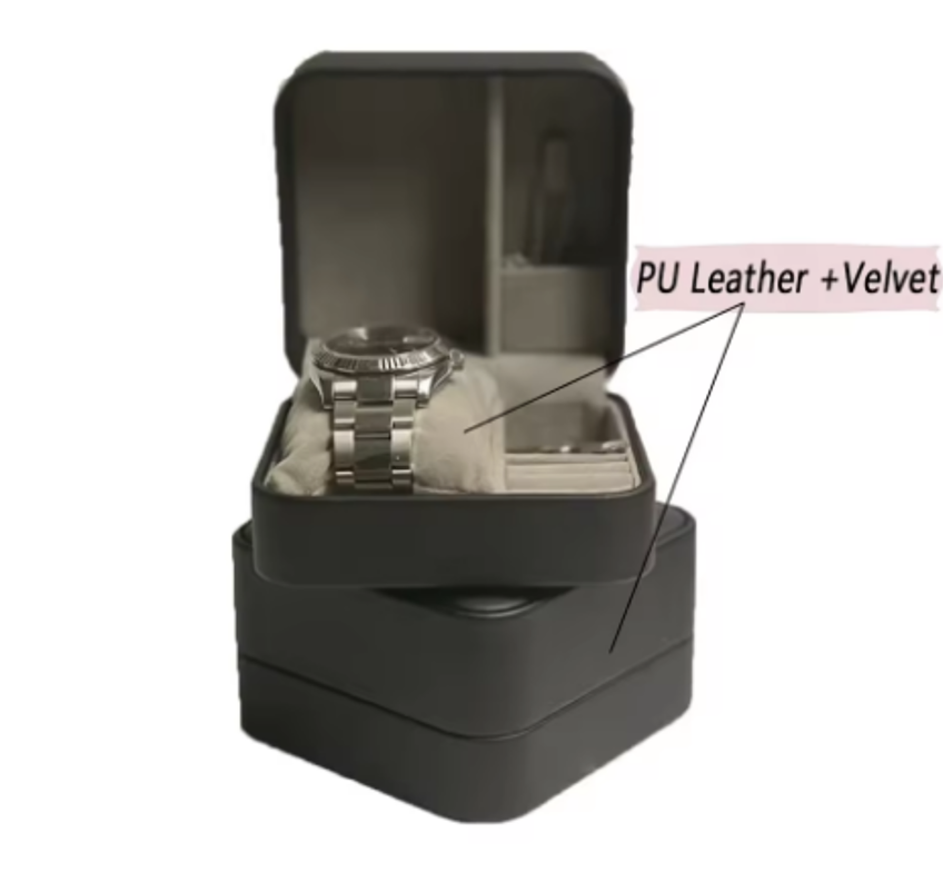 Customizable Logo PU Leather Watch Travel Case Luxury Organizer Leather Watch Briefcase