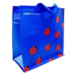 China Woven Polypropylene Tote Bags for Supermarket , Blue Custom Printed Totes on sale