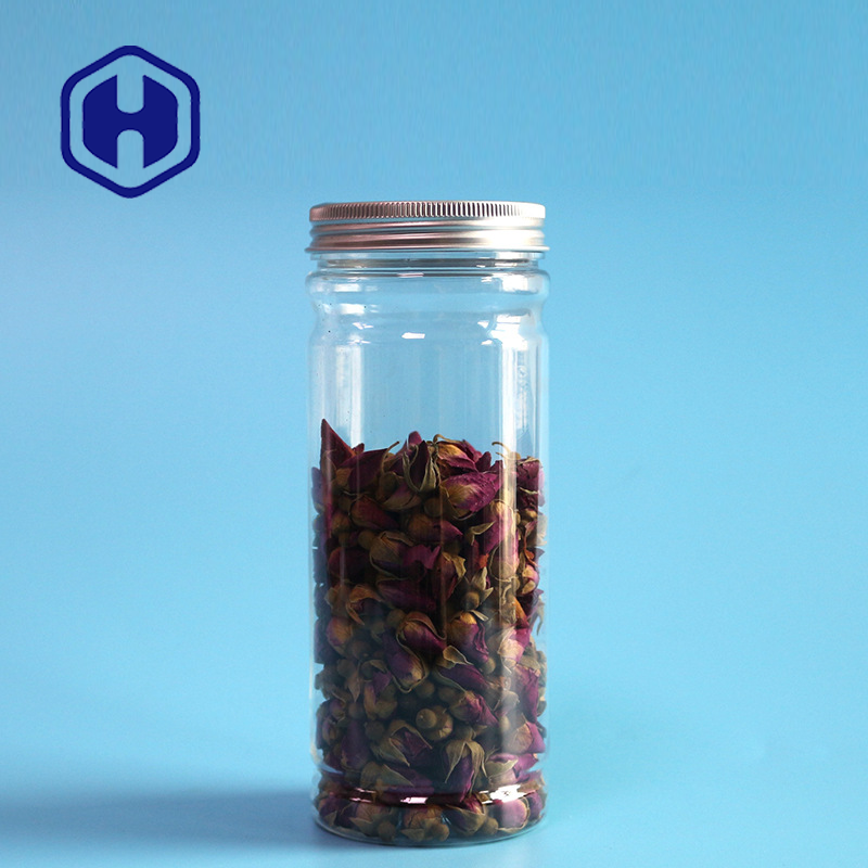PET 350ml Scented Flavored Tea Plastic Empty Jar With Screw Top Lids