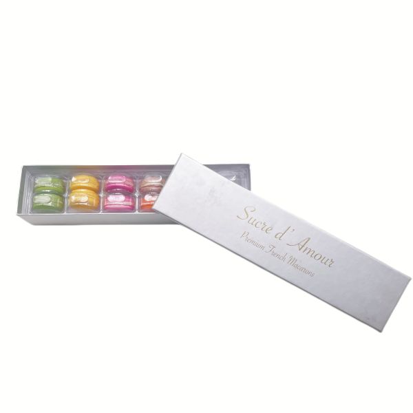 Luxury 12 Pcs Macaron Packaging Silver Kraft Paper Box With Plastic Inner