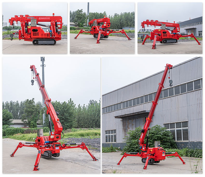 2 tons crawler spider crane operational view
