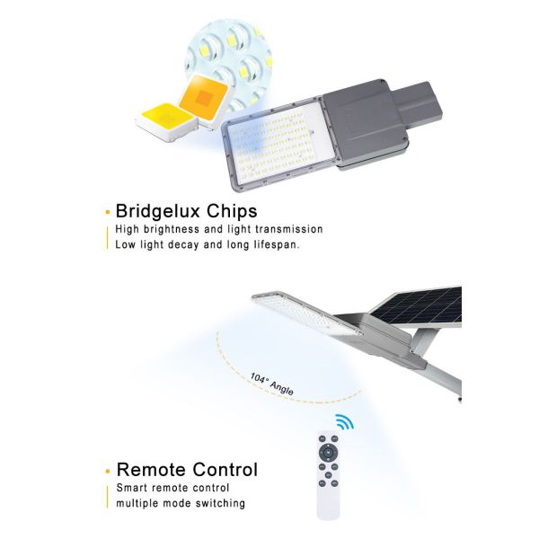 Auto Intensity Controlled High Power Solar Street Light 60w 100w 200w For Backyard
