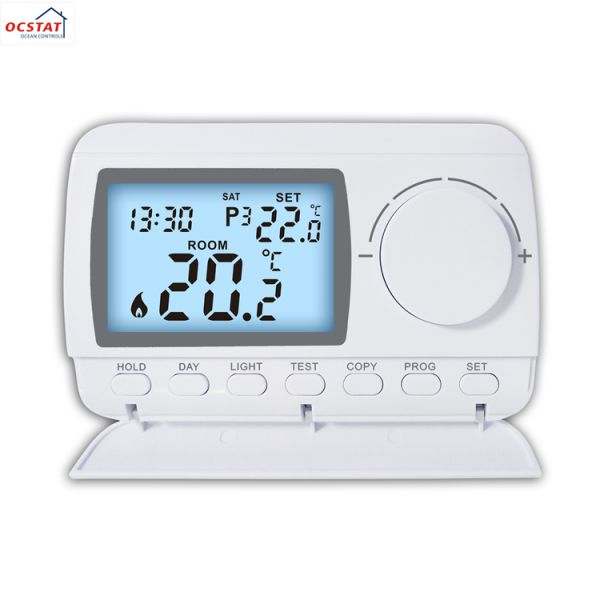 Programmable 7 DAY Digital Thermostat Controller Utilizing 2 AA Size Battery Supply Providing Temperature Control for Commercial