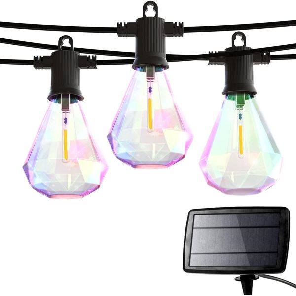 IP65 Hanging Bulb Lights Outdoor 27FT Waterproof Diamond Shaped String Light