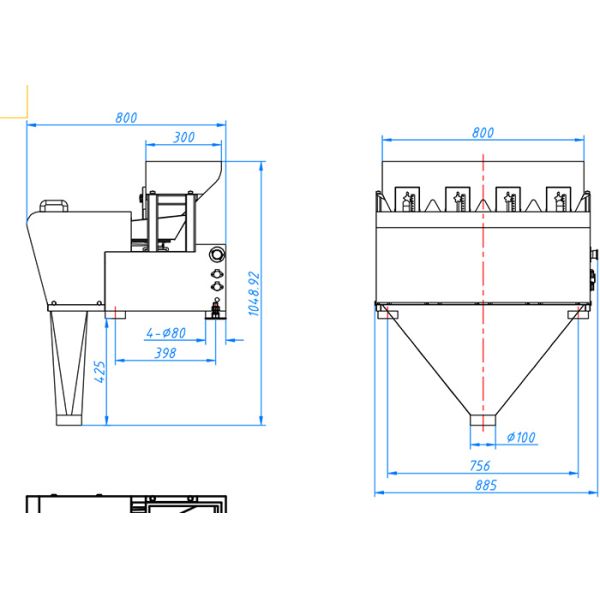 3L Timing Hopper 1200W 200g 4 Head Linear Weigher
